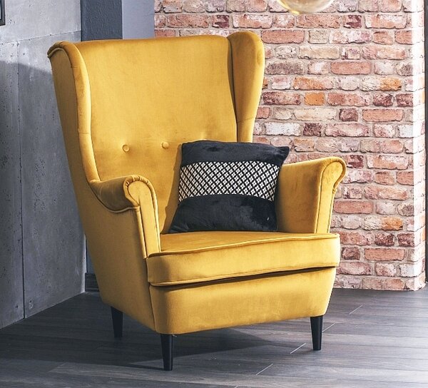 Fotel füles, zöld bársony / wenge, LORD VELVET
