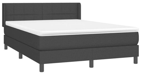 VidaXL fekete szövet rugós ágy matraccal 140 x 190 cm
