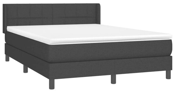 VidaXL fekete szövet rugós ágy matraccal 140 x 190 cm