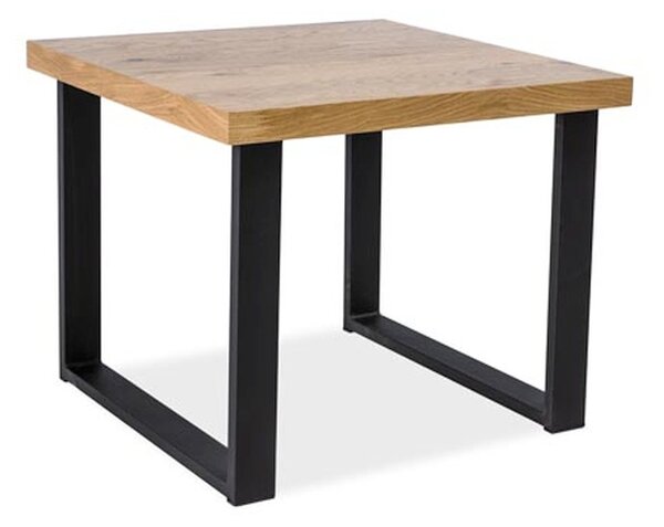 Tárolóasztal, natúr tölgy / fekete, UMBERTO C 60x60