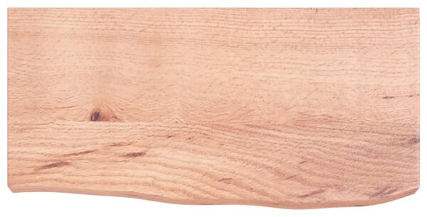 Világosbarna kezelt tömör tölgyfa fali polc 60x30x(2-6) cm