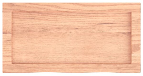 Világosbarna kezelt tömör tölgyfa fali polc 60x30x(2-6) cm