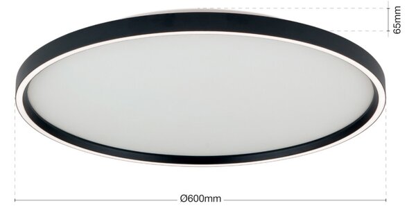 MASCA modern CCT LED mennyezeti lámpa , matt fekete, 3770lm