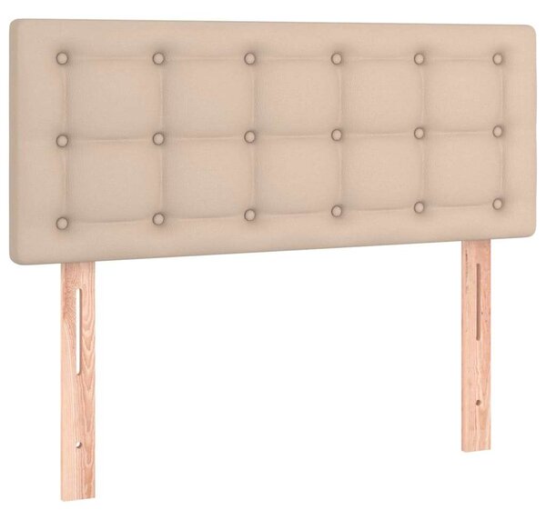 VidaXL cappuccino színű műbőr rugós ágy matraccal 90 x 200 cm