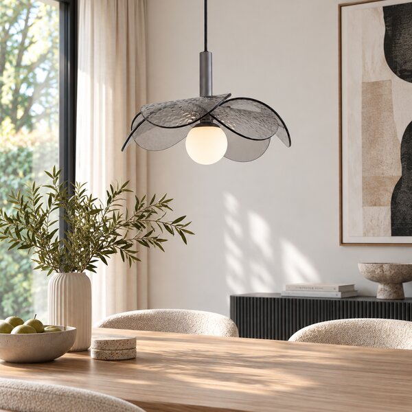 Design függőlámpa ezüst füstüveggel - Kemner