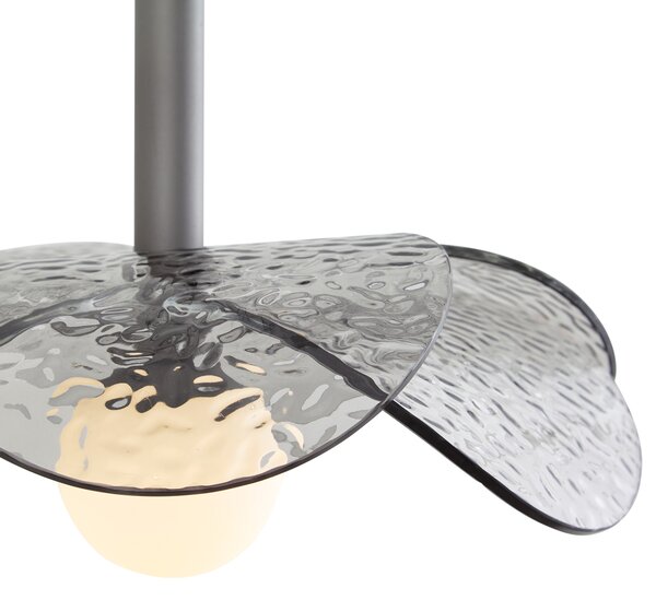 Design függőlámpa ezüst füstüveggel - Kemner