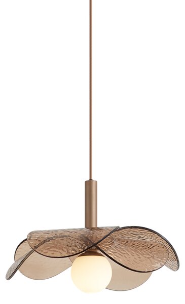 Design Függőlámpa Sötét Bronz Borostyánszínű Üveggel - Kemner