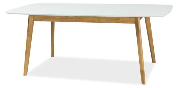 Étkezőasztal, fehér/tölgy, FELICIO II 150 (190) X90