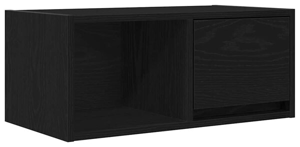 Fekete tölgy színű szerelt fa TV-szekrény 60x31x25,5 cm