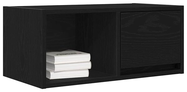 2 db fekete tölgy színű szerelt fa TV-szekrény 60x31x25,5 cm