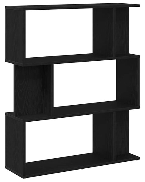 Fekete tölgy szerelt fa könyvespolc 80x24x96 cm