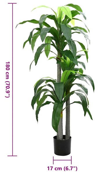 Zöld mesterséges dracaena fa 36 levéllel 180 cm