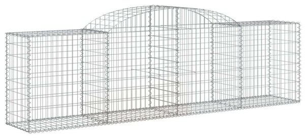 VidaXL 25 db íves horganyzott vas gabion kosár 300x50x80/100 cm