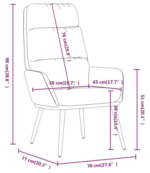 VidaXL Fekete Szövet Pihenőfotel - 70x77x98 cm