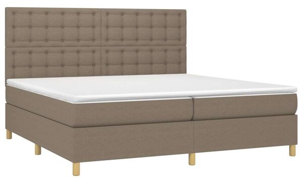 VidaXL tópszínű szövet rugós ágy matraccal 200 x 200 cm