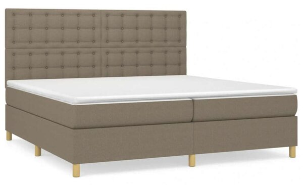 VidaXL tópszínű szövet rugós ágy matraccal 200 x 200 cm