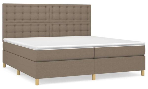 VidaXL tópszínű szövet rugós ágy matraccal 200 x 200 cm