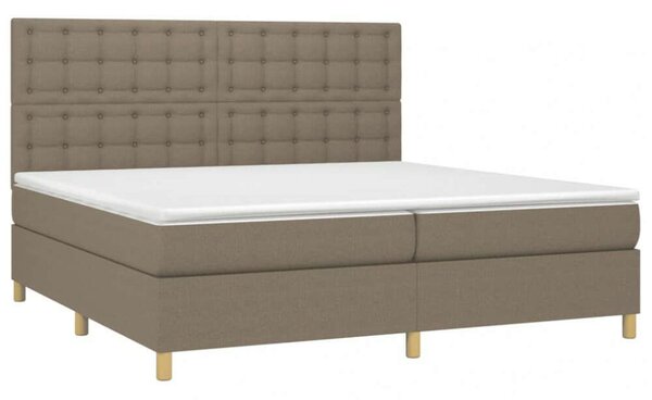 VidaXL tópszínű szövet rugós ágy matraccal 200 x 200 cm
