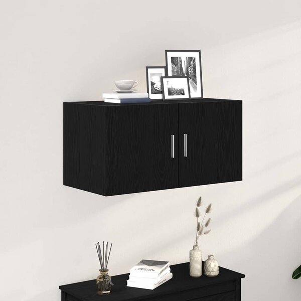 VidaXL fekete tölgy színű szerelt fa faliszekrény 80 x 39 x 40 cm