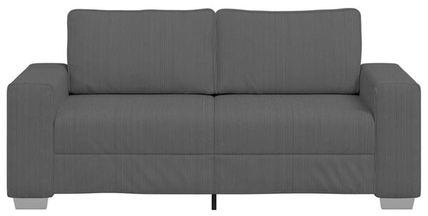 Sötétszürke kordbársony szövet loveseat kanapé 180x77x82 cm