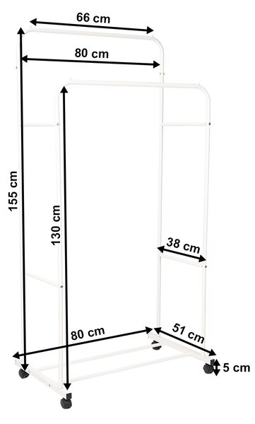 4Home Garment ruhaakasztó kerekeken