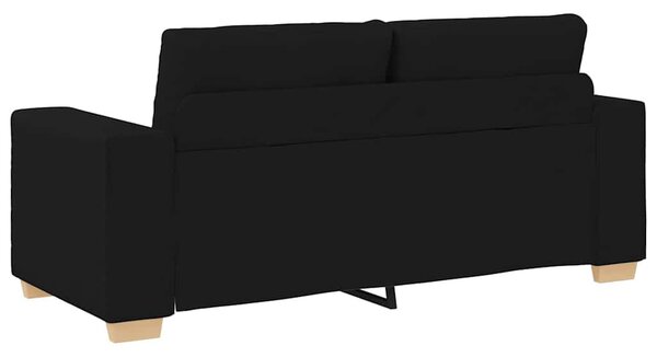 Fekete szövet loveseat kanapé 180x77x82 cm