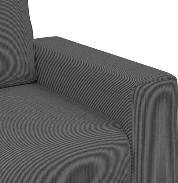 Sötétszürke kordbársony szövet loveseat kanapé 180x77x82 cm