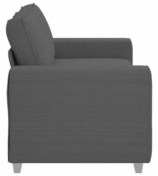 Sötétszürke kordbársony szövet loveseat kanapé 180x77x82 cm