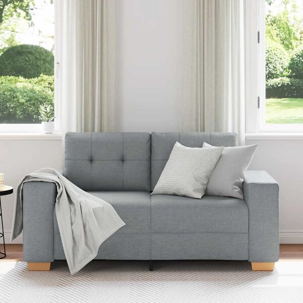 Világosszürke szövet loveseat kanapé 160x77x82 cm
