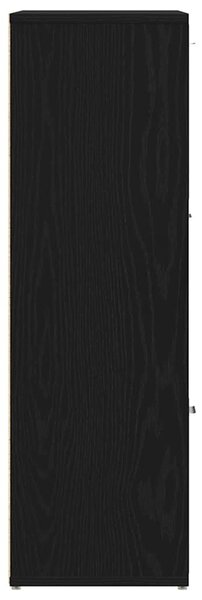 Fekete tölgy szerelt fa könyvszekrény 90x28x90 cm