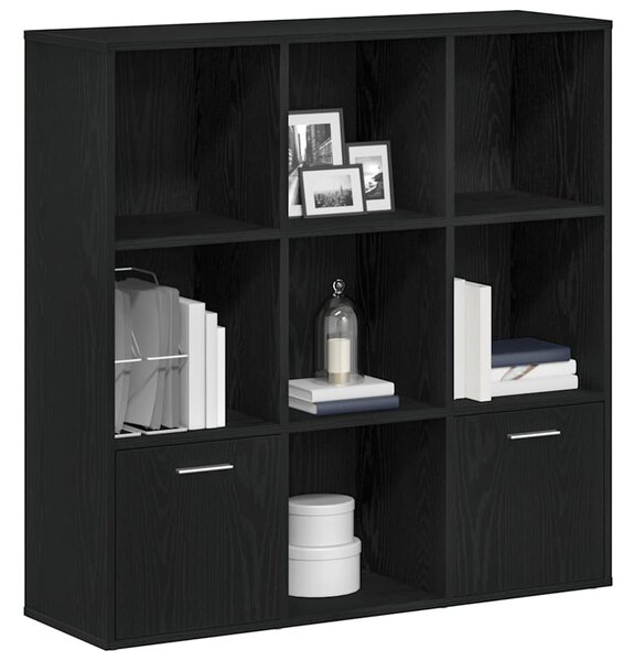 Fekete tölgy színű szerelt fa könyvszekrény 98x29x97,5 cm