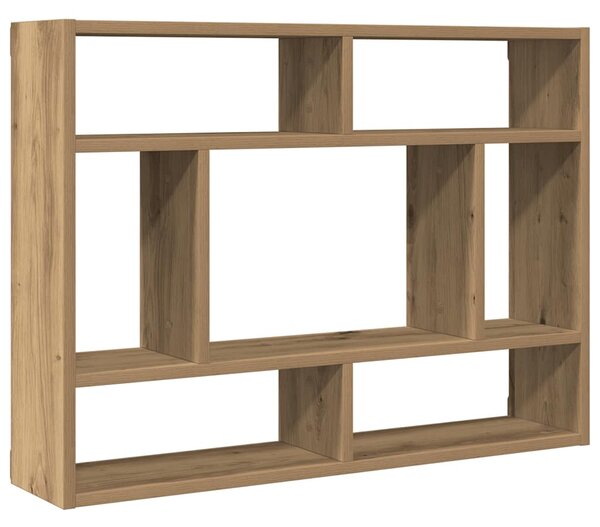 Kézműves tölgy színű szerelt fa fali polc 75 x 16 x 55 cm