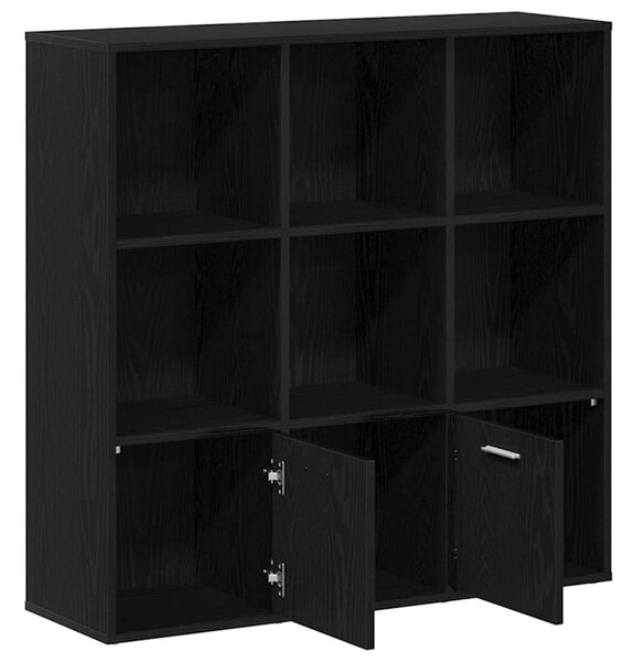 Fekete tölgy színű szerelt fa könyvszekrény 98x29x97,5 cm