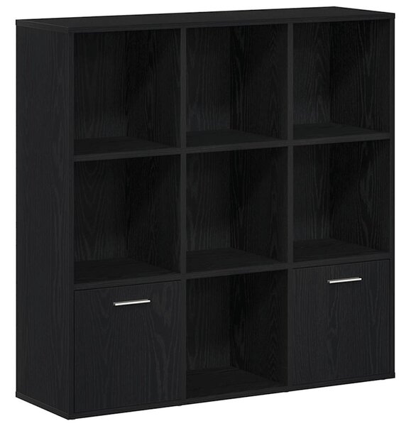 Fekete tölgy színű szerelt fa könyvszekrény 98x29x97,5 cm