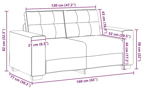 Fekete bársony loveseat kanapé 160x77x82 cm