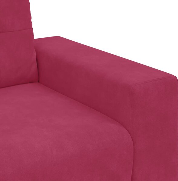 Bordó bársony loveseat kanapé 180x77x82 cm