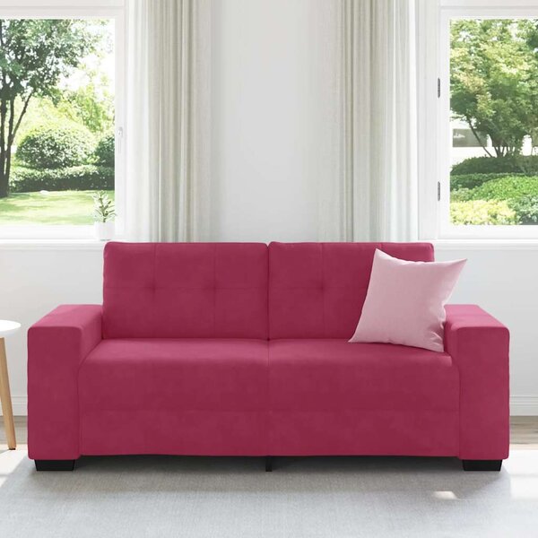 Bordó bársony loveseat kanapé 180x77x82 cm