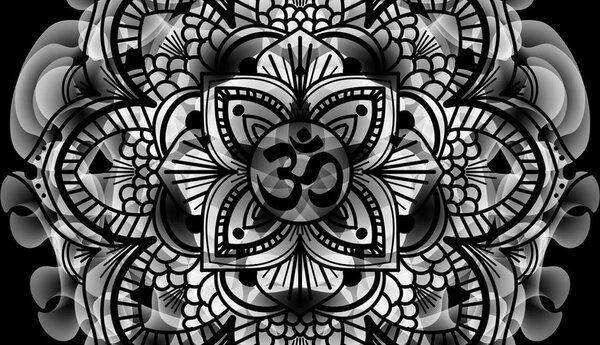Kép egészség Mandala fekete fehérben