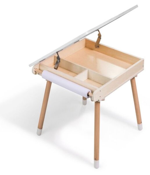 BUNNY gyermek növekvő szett, asztal és 2 szék, fehér/barna ELIS design