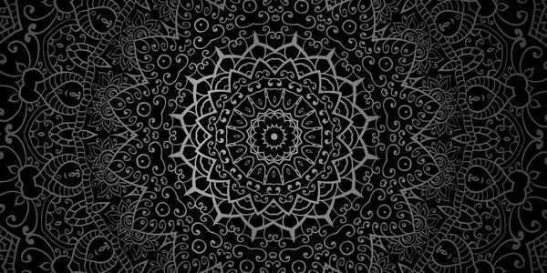Kép vintage Mandala indiai stílusban fekete fehérben
