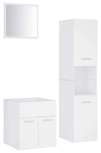 VidaXL Fehér Fürdőszoba Bútorszett - 3 részes