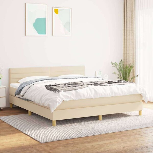 VidaXL Krémszínű Ágy Matraccal - 180x200 cm