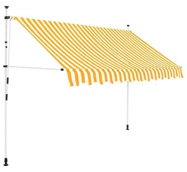 Narancssárga-fehér csíkos kézzel feltekerhető napellenző 250 cm