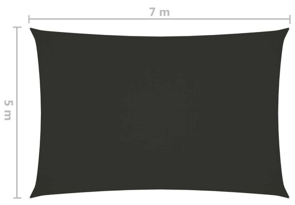 VidaXL Napvitorla - Oxford Szövet - 5x7m, Antracitszürke