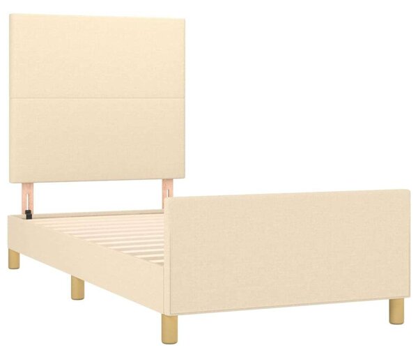 VidaXL krémszínű szövet ágykeret fejtámlával 80 x 200 cm
