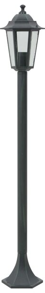 6 db sötétzöld alumínium kerti állólámpa, E27, 110 cm