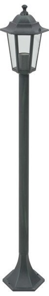 6 db sötétzöld alumínium kerti állólámpa, E27, 110 cm