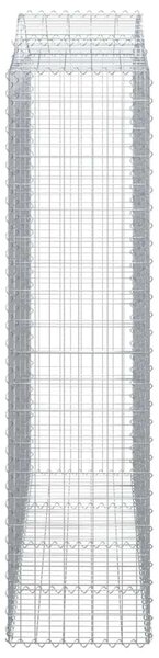 VidaXL 4 db íves horganyzott vas gabion kosár 200x50x200/220 cm