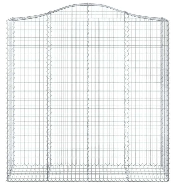VidaXL 4 db íves horganyzott vas gabion kosár 200x50x200/220 cm