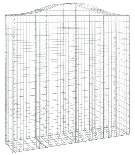 VidaXL 4 db íves horganyzott vas gabion kosár 200x50x200/220 cm